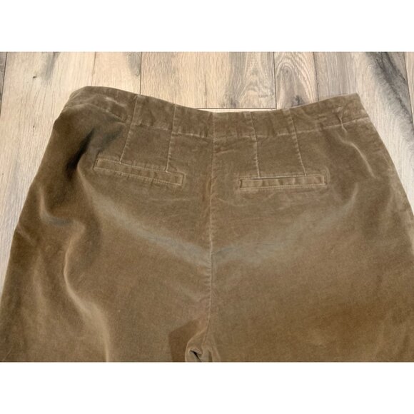 J Jill Woman’s 12 PET Brown Corduroy Pants Side Zip Button Ankle Casual Straight - Picture 9 of 10